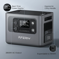 2800W Portable Power Station with 2048Wh Lifepo4 Battery, Expandable to 10Kwh, 1800W AC Charging, UPS Solar Generator for Home Use and Outdoor Activities