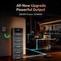 2800W Portable Power Station with 2048Wh Lifepo4 Battery, Expandable to 10Kwh, 1800W AC Charging, UPS Solar Generator for Home Use and Outdoor Activities