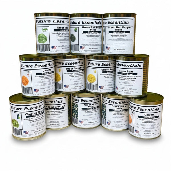 Freeze Dried Long Shelf Storage Emergency Food Vegetable Variety - 12 Cans